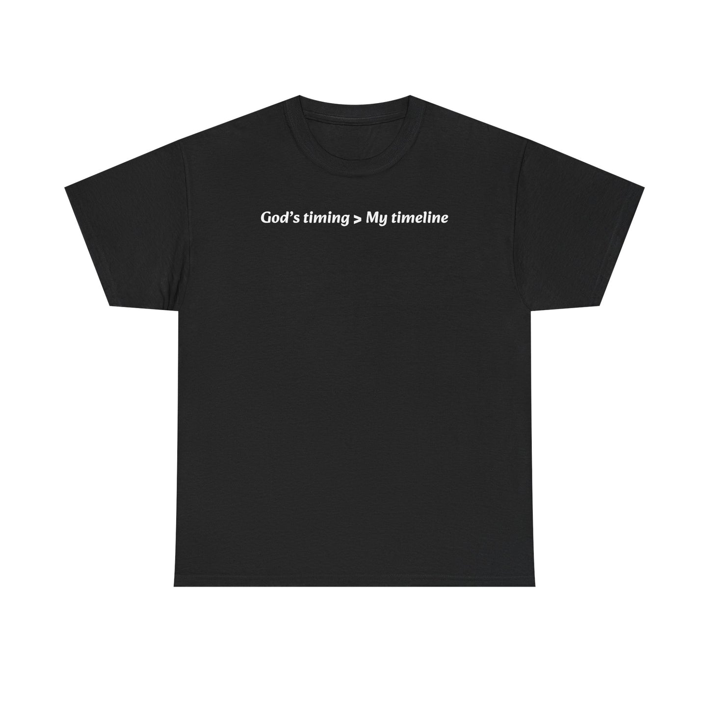 God's Timing Unisex Heavy Cotton Tee - Inspirational Gift, Casual Wear, Faith-Based Apparel, Everyday Tee, Motivational Shirt