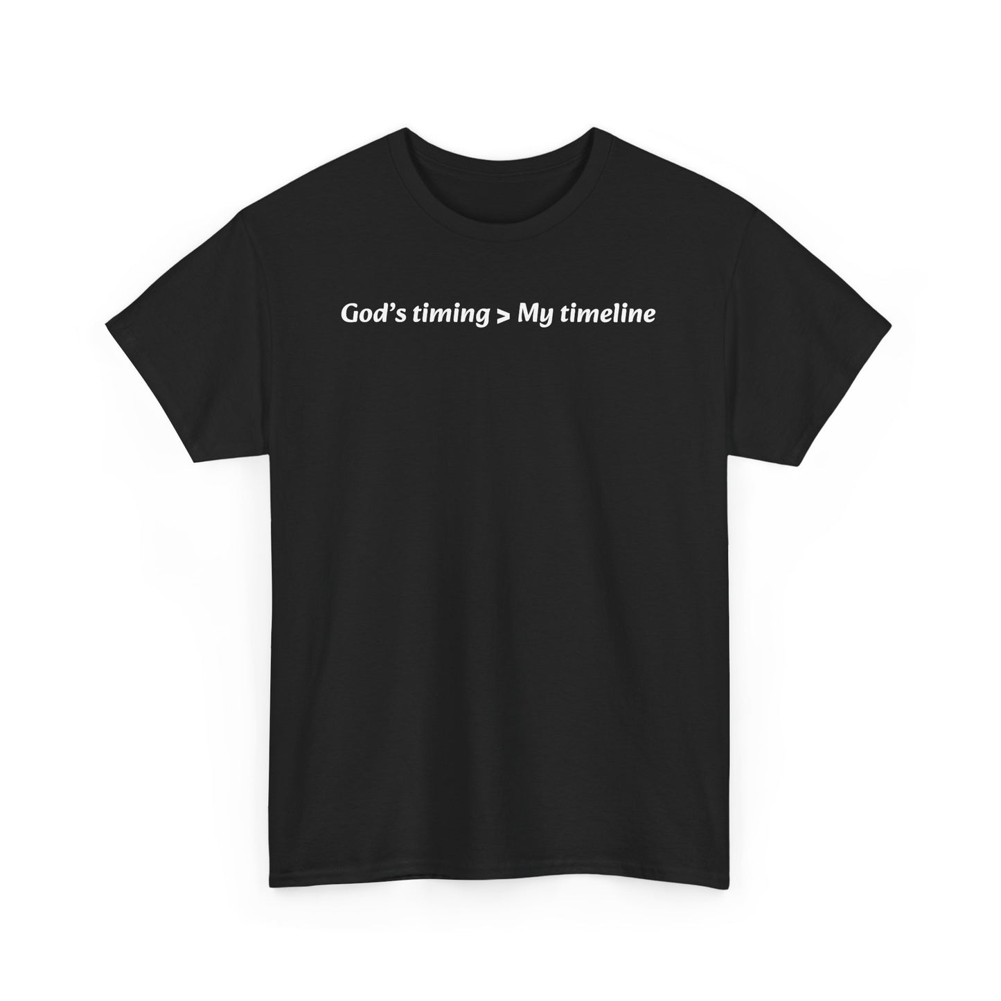 God's Timing Unisex Heavy Cotton Tee - Inspirational Gift, Casual Wear, Faith-Based Apparel, Everyday Tee, Motivational Shirt