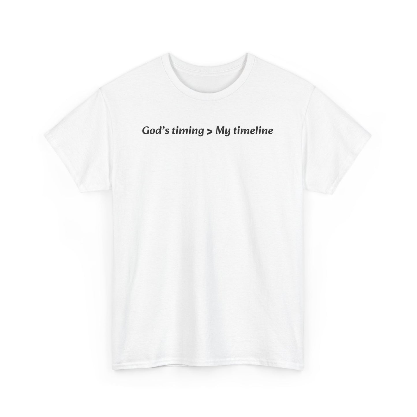 God's Timing Unisex Heavy Cotton Tee - Inspirational Gift, Casual Wear, Faith-Based Apparel, Everyday Tee, Motivational Shirt