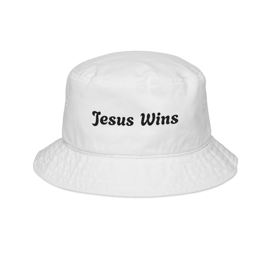 Embroidered “Jesus Wins” Bucket Hat